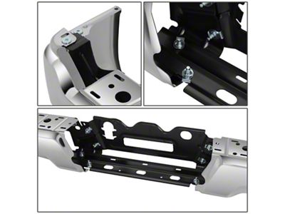 Rear Bumper; Not Pre-Drilled for Backup Sensors; Chrome (17-22 F-250 Super Duty)