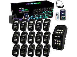 RGBW Rectangle Series LED Rock Lights; 16-Piece (Universal; Some Adaptation May Be Required)