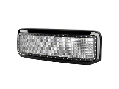 Rivet Style Mesh Upper Replacement Grille; Black (05-07 F-250 Super Duty)