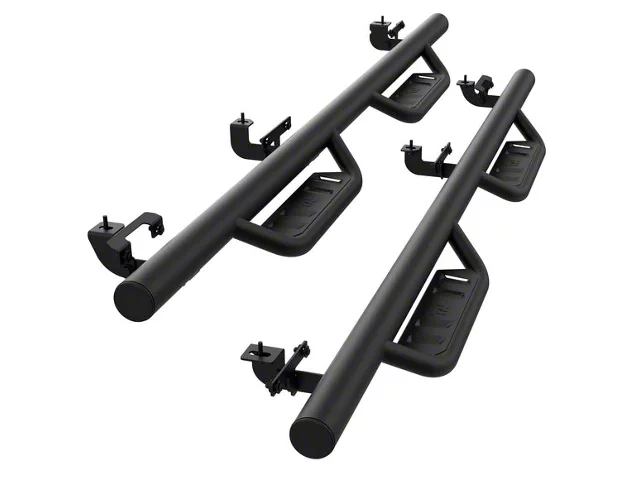 F250 Rocker Guard F-250 Super Duty Rocker Slider Drop Running Boards; Fine Textured Black ...