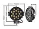 Rugged Heavy Duty Grille Guard with 7-Inch Black Round Flood LED Lights; Black (11-16 F-250 Super Duty)