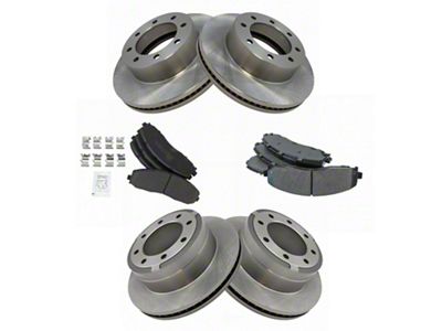 Semi-Metallic 8-Lug Brake Rotor and Pad Kit; Front and Rear (13-19 F-250 Super Duty)