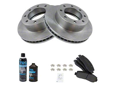 Semi-Metallic 8-Lug Brake Rotor and Pad Kit; Front (11-12 4WD F-250 Super Duty)