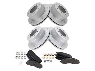 Semi-Metallic Performance 8-Lug Brake Rotor and Pad Kit; Front and Rear (13-19 4WD F-250 Super Duty)