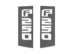 Side Emblem Accent Trim; Domed Carbon Fiber (17-22 F-250 Super Duty)
