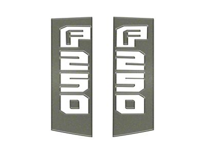Side Emblem Accent Trim; Stone Gray (17-22 F-250 Super Duty)