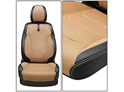 Sport Series Front Seat Covers; Beige/Black (Universal; Some Adaptation May Be Required)