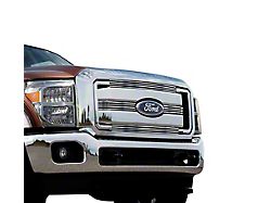 Stainless Steel Billet Upper Overlay Grilles; Chrome (11-16 F-250 Super Duty King Ranch, Lariat, XLT)