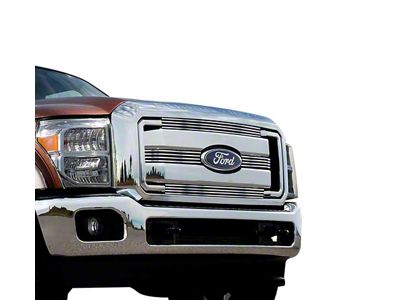 Stainless Steel Billet Upper Overlay Grilles; Chrome (11-16 F-250 Super Duty King Ranch, Lariat, XLT)