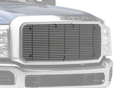 Stainless Steel Billet Upper Replacement Grille; Black (11-16 F-250 Super Duty)