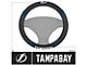Steering Wheel Cover with Tampa Bay Lightning Logo; Black (Universal; Some Adaptation May Be Required)