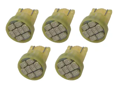 T-10 LED 5 Bulb Kit; Amber (Universal; Some Adaptation May Be Required)