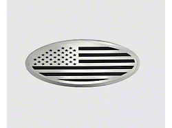Tailgate Emblem; Polished Stainless Back Plate with Brushed American Flag Top Plate; Red Carbon Fiber (99-07 F-250 Super Duty)