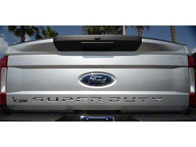 Tailgate Insert Letters; Black and Silver American Flag (17-19 F-250 Super Duty)