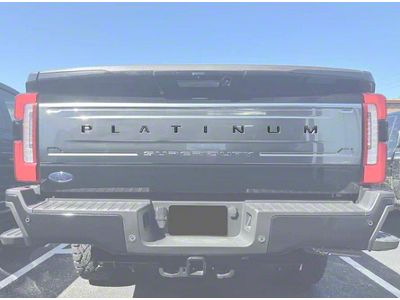 Tailgate Insert Letters; Reflective Black Topo (23-24 F-250 Super Duty Platinum)