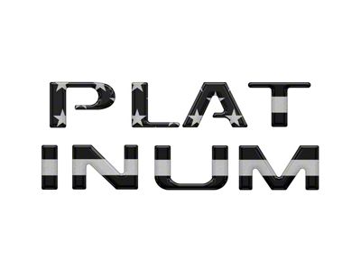 Tailgate Letter Inserts; Black and Silver American Flag (23-25 F-250 Super Duty Platinum)