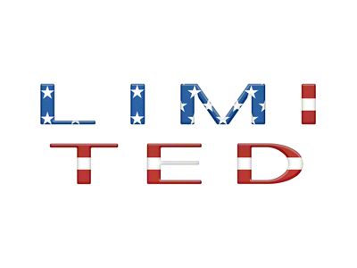 Tailgate Letter Overlays; American Flag (23-25 F-250 Super Duty Limited)