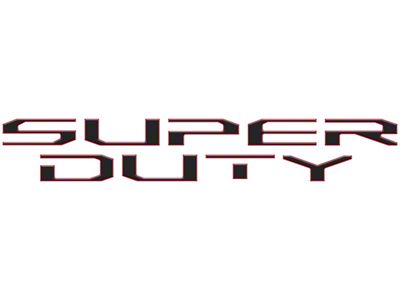 Tailgate Letter Overlays; Gloss Black with Red Outline (20-22 F-250 Super Duty, Excluding King Ranch, Limited & Platinum)