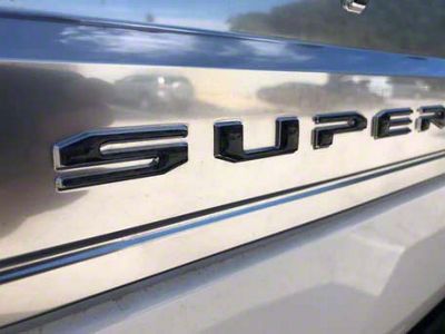 Tailgate Letter Overlays; Reflective Black Topo (20-22 F-250 Super Duty Platinum; 20-25 F-250 Super Duty Limited)
