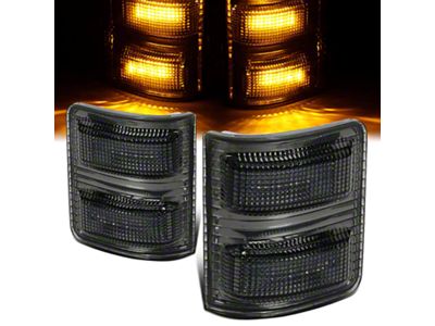 Towing Mirror Amber LED Turn Signal Lights; Smoked (11-16 F-250 Super Duty)