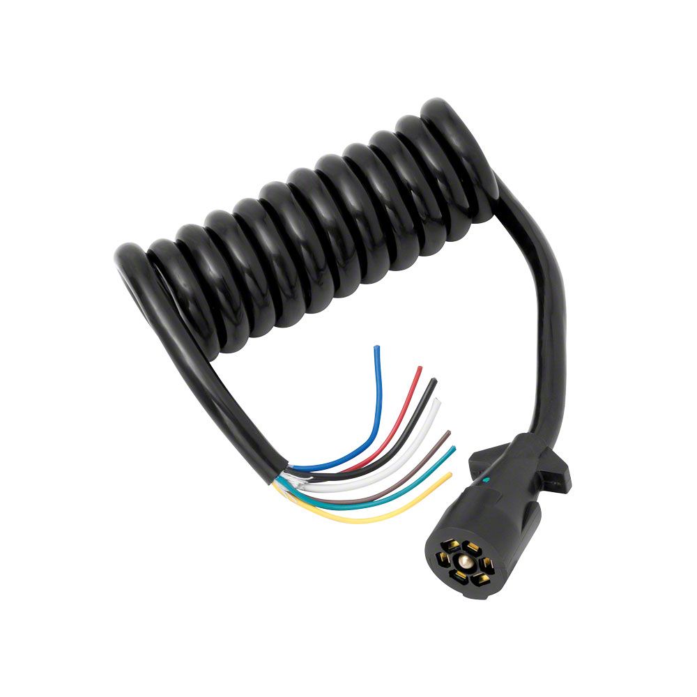 F-250 Super Duty Trailer Wiring Adapter Connector; Coiled 7-Way Molded