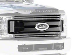 Upper Grille Overlay; Gloss Black (17-19 F-250 Super Duty XL, XLT)