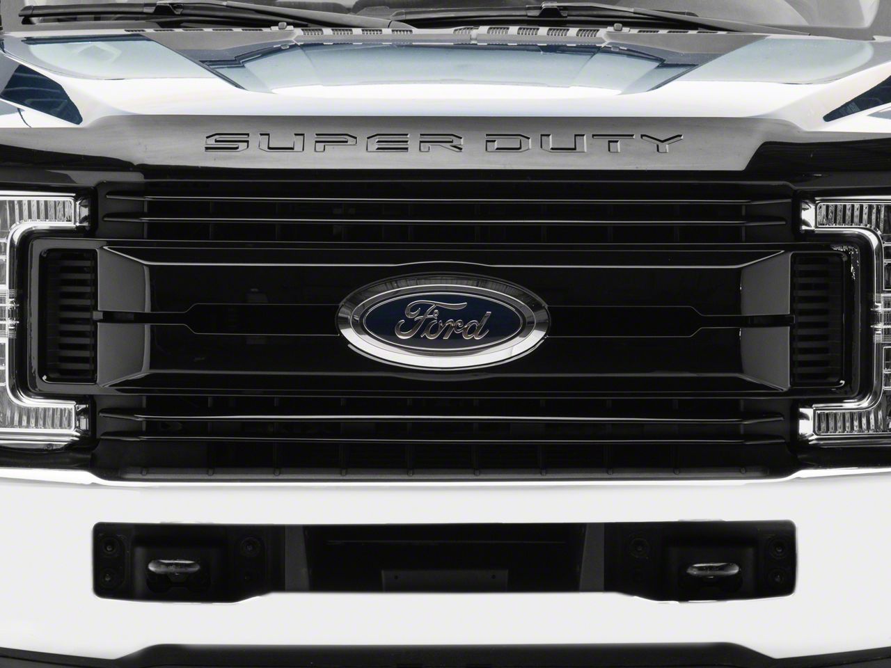 thumbnail image 2 of Gloss Black Front Grille – For 2017-2019 Ford F-250 / F-350 Super Duty – Horizontal Billet 2 of 6