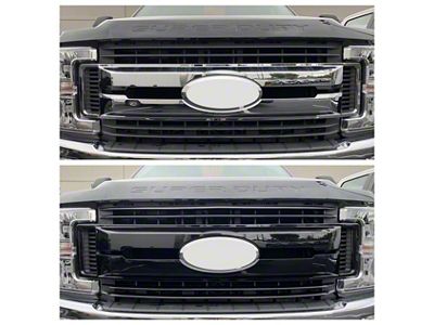 Upper Overlay Grille; Black (20-22 F-250 Super Duty)