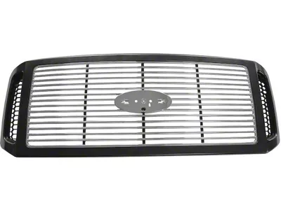 Upper Replacement Grille; Black and Silver (05-07 F-250 Super Duty Harley Davidson)