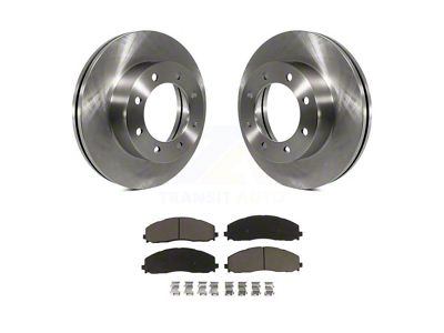 Vented 8-Lug Brake Rotor and Ceramic Pad Kit; Front (13-22 4WD F-250 Super Duty)