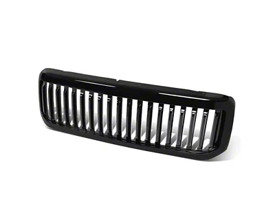 Vertical Fence Style Upper Replacement Grille; Black (99-04 F-250 Super Duty)