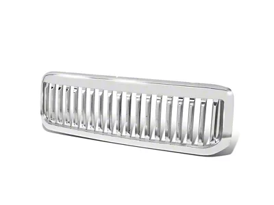 Vertical Fence Style Upper Replacement Grille; Chrome (99-04 F-250 Super Duty)