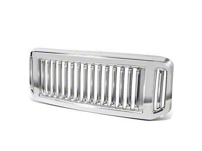 Vertical Fence Style Upper Replacement Grille; Chrome (05-07 F-250 Super Duty)