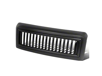 Vertical Fence Style Upper Replacement Grille; Matte Black (08-10 F-250 Super Duty)