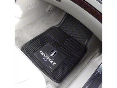 Vinyl Front Floor Mats with Colorado Avalanche 2022 Stanley Cup Champions Logo; Black (Universal; Some Adaptation May Be Required)