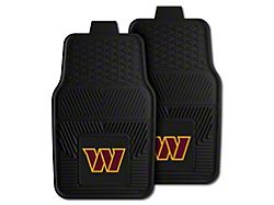 Vinyl Front Floor Mats with Washington Commanders Logo; Black (Universal; Some Adaptation May Be Required)