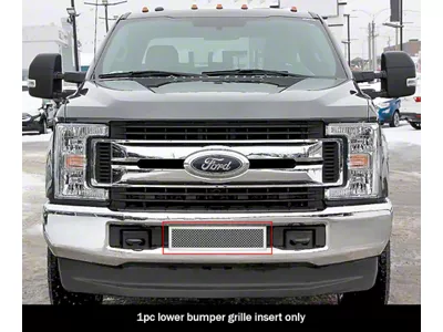 Wire Mesh Lower Bumper Grille Overlay; Polished (17-19 F-250 Super Duty)