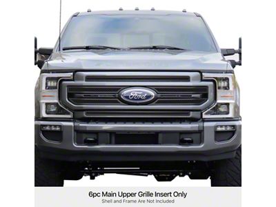 Wire Mesh Upper Grille Overlay; Black (20-22 F-250 Super Duty)