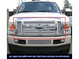 Wire Mesh Upper Overlay Grilles; Polished (08-10 F-250 Super Duty w/ OEM 6-Hole Grille)