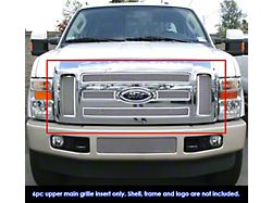 Wire Mesh Upper Overlay Grilles; Polished (08-10 F-250 Super Duty w/ OEM 6-Hole Grille)