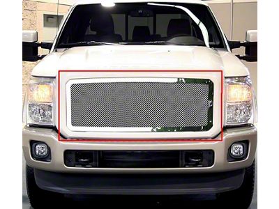 Wire Mesh Upper Replacement Grille; Chrome (11-16 F-250 Super Duty)