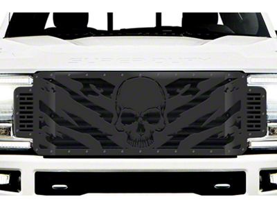 1-Piece Steel Upper Grille Insert; Nightmare (17-19 F-350 Super Duty)