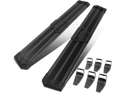 10-Inch Pleated Step Bar Running Boards; Black (17-25 F-350 Super Duty SuperCab)