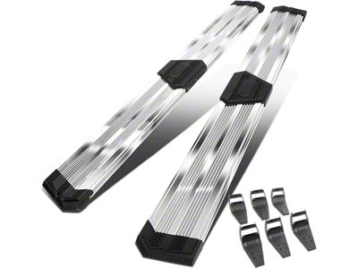 10-Inch Pleated Step Bar Running Boards; Chrome (17-25 F-350 Super Duty SuperCrew)