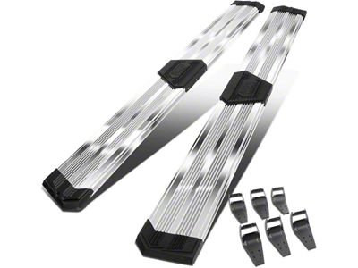 10-Inch Pleated Step Bar Running Boards; Chrome (17-24 F-350 Super Duty SuperCrew)