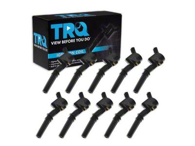 10-Piece Ignition Coil Set; Black (99-04 6.8L F-350 Super Duty)