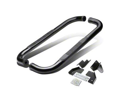 3-Inch Round Nerf Side Step Bars; Black (99-16 F-350 Super Duty Regular Cab)