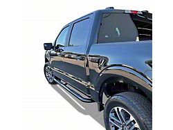 3-Inch Round Side Step Bars; Black (17-26 F-350 Super Duty SuperCrew)