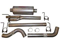 4-Inch Aluminized Single Exhaust System with HVS Welded Muffler; Side Exit (17-22 6.2L, 7.3L F-350 Super Duty)
