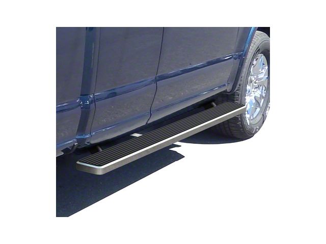 4-Inch iStep Running Boards; Hairline Silver (17-24 F-350 Super Duty SuperCab)